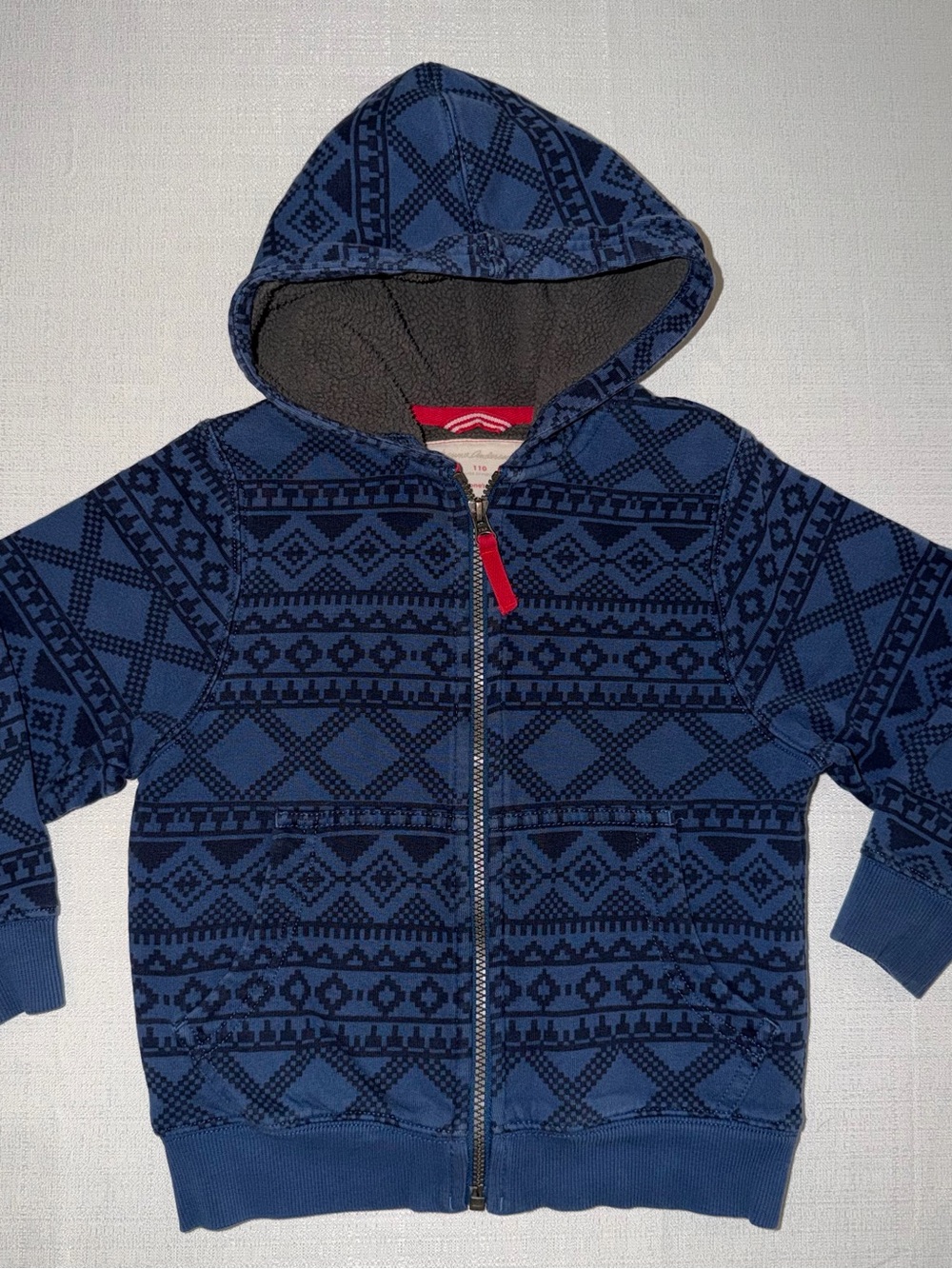 Hanna Andersson Navy & Dark Blue Patterned Zip Hoodie